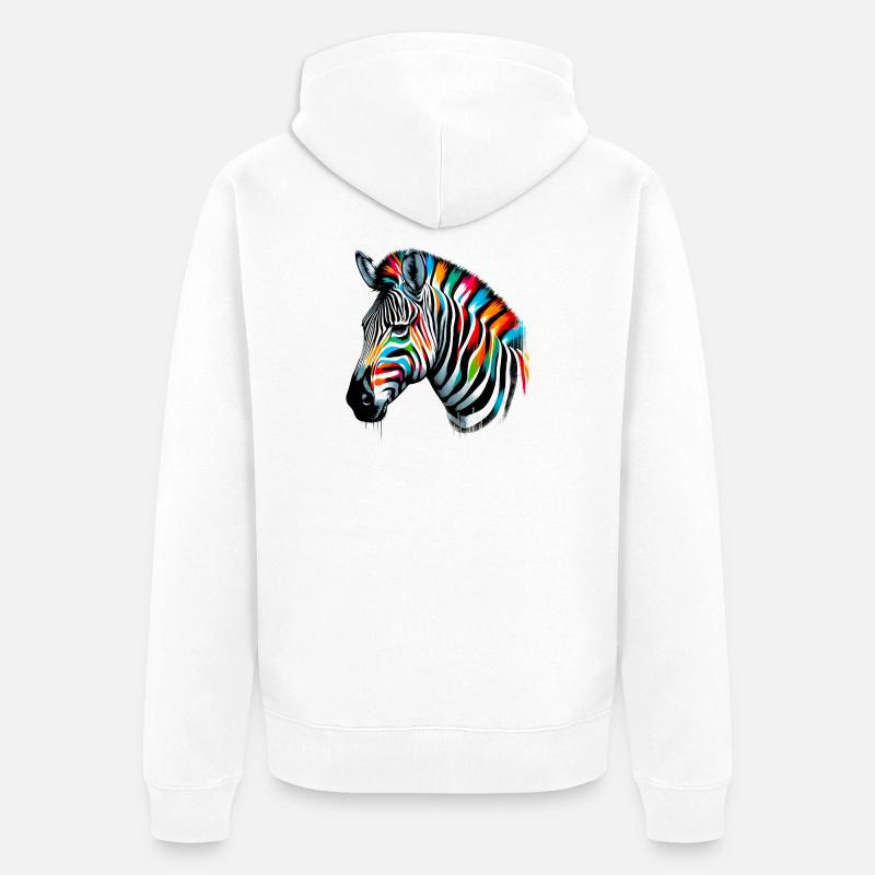 Zèbre - Veste à capuche bio Premium Unisexe - blanc