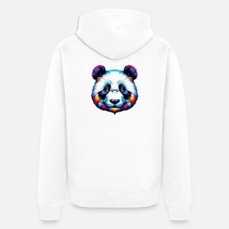 Panda - Veste à capuche bio Premium Unisexe - blanc