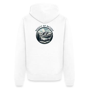 Mountainous landscape - Unisex Premium Organic Zip Hoodie - white - Back - Thijin (182cm)