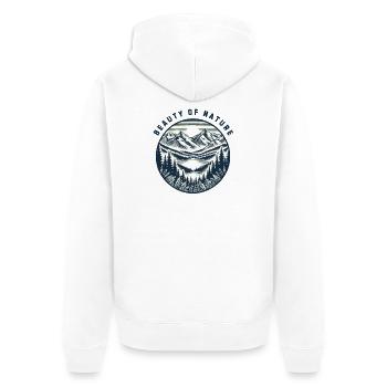 Berge Jahrgang - Unisex Premium Bio Zip Hoodie - Weiß - Hinten - Thijin (182cm)