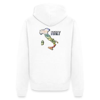 Watercolor Map of Italy - Unisex Premium Organic Zip Hoodie - white - Back - Thijin (182cm)