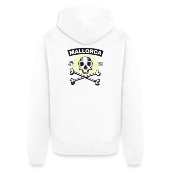 Majorque – Per mille pirate sous les palmiers - Veste à capuche bio Premium Unisexe - blanc - Dos - Thijin (182cm)