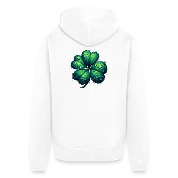 Trèfle à quatre feuilles - Veste à capuche bio Premium Unisexe - blanc - Dos - Thijin (182cm)
