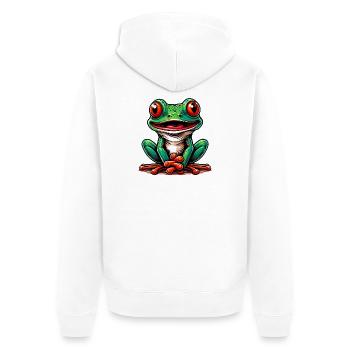 Grenouille - Veste à capuche bio Premium Unisexe - blanc - Dos - Thijin (182cm)