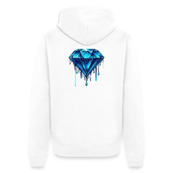 Diamant - Unisex Premium Bio Zip Hoodie - Weiß - Hinten - Thijin (182cm)