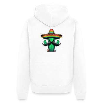 Kaktus - Unisex Premium Bio Zip Hoodie - Weiß - Hinten - Thijin (182cm)