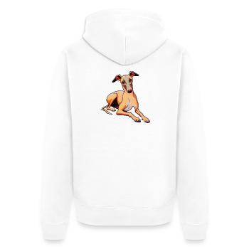 Whippet - Unisex Premium Bio Zip Hoodie - Weiß - Hinten - Thijin (182cm)