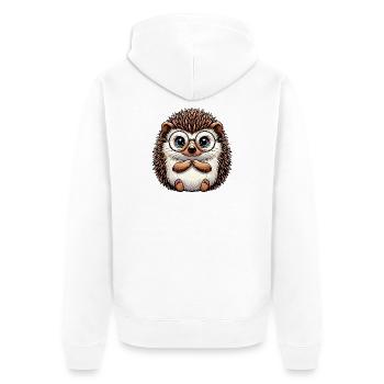 Igel - Unisex Premium Bio Zip Hoodie - Weiß - Hinten - Thijin (182cm)