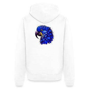 Papagei - Unisex Premium Bio Zip Hoodie - Weiß - Hinten - Thijin (182cm)