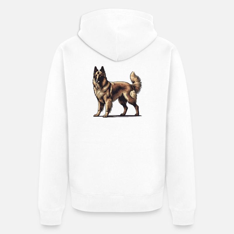 Chien de berger - Veste à capuche bio Premium Unisexe - blanc