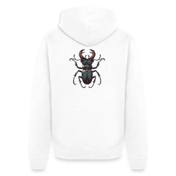 Stag - Unisex Premium Organic Zip Hoodie - white - Back - Thijin (182cm)
