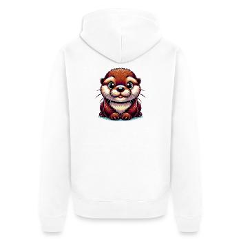 Loutre - Veste à capuche bio Premium Unisexe - blanc - Dos - Thijin (182cm)