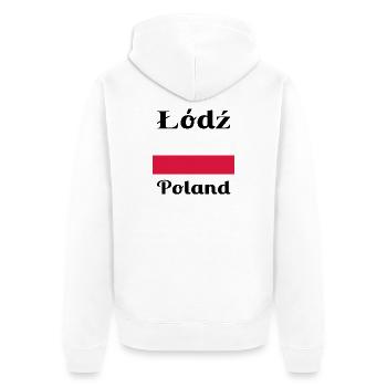 Łódź, Polen - Stilvolle Drucke - Unisex Premium Bio Zip Hoodie - Weiß - Hinten - Thijin (182cm)