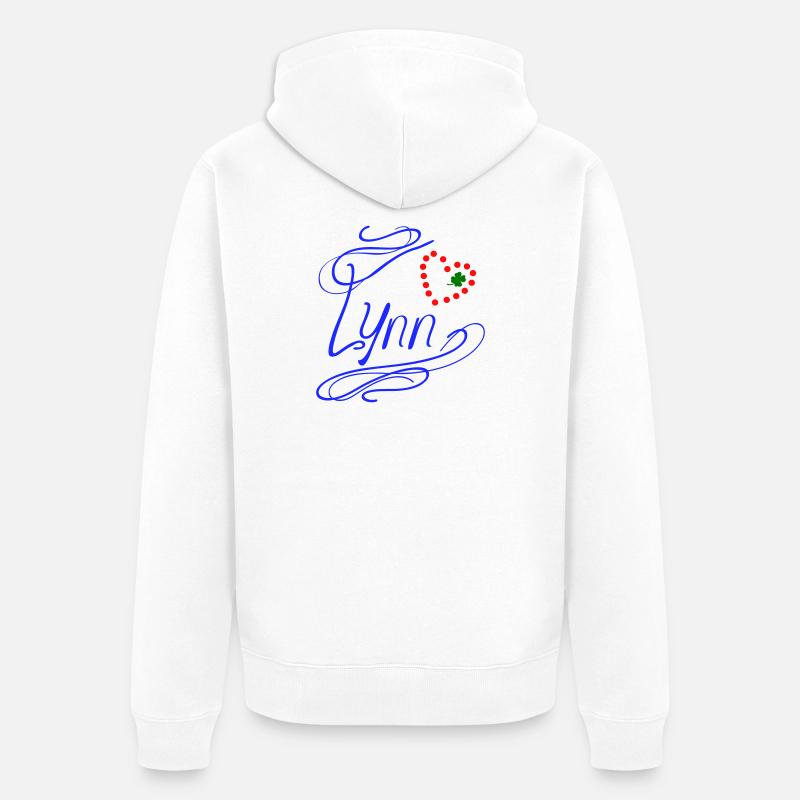Lynn avec cœur et trèfle - Veste à capuche bio Premium Unisexe - blanc
