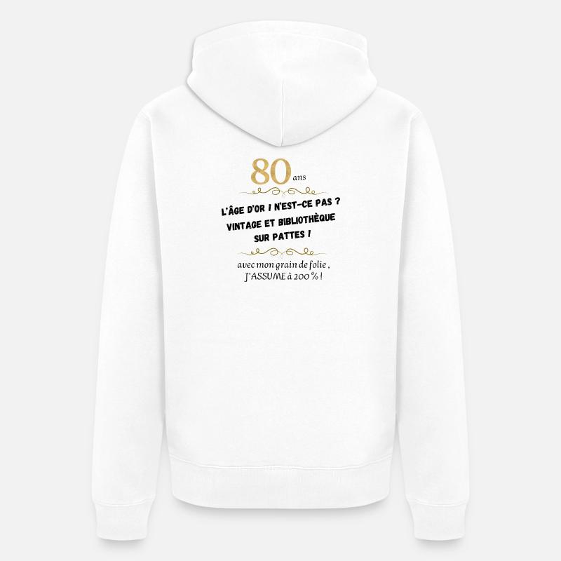 80 ans exceptionnel - Veste à capuche bio Premium Unisexe - blanc