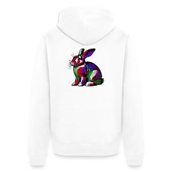 Kaninchen - Unisex Premium Bio Zip Hoodie - Weiß - Hinten - Thijin (182cm)
