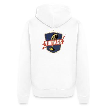 Weinlese - Unisex Premium Bio Zip Hoodie - Weiß - Hinten - Thijin (182cm)