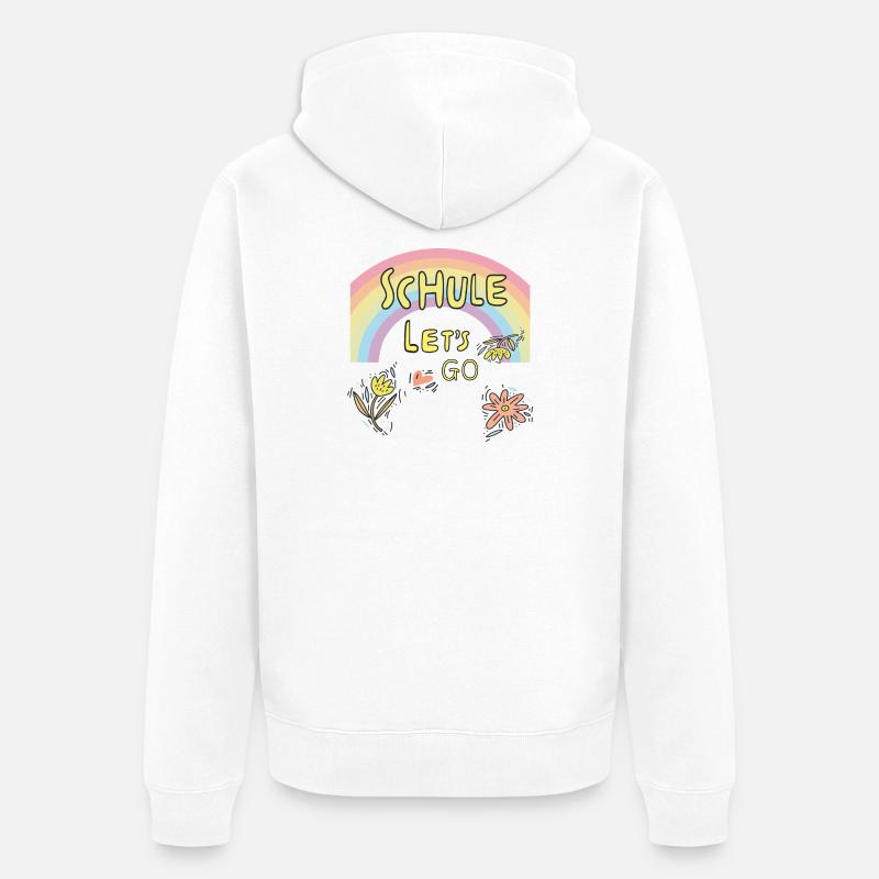 Schule Einschulung - Unisex Premium Bio Zip Hoodie - Weiß