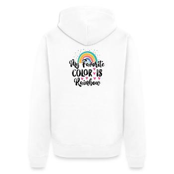 LGBTQ Pride Month - Meine Lieblingsfarbe ist Regenbogen - Unisex Premium Bio Zip Hoodie - Weiß - Hinten - Thijin (182cm)
