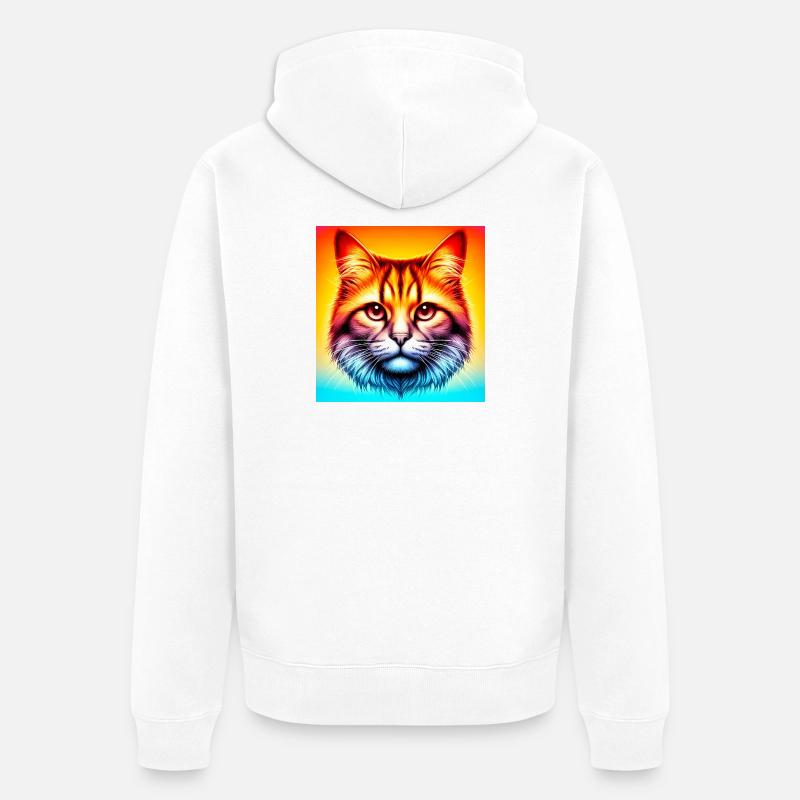 chat - Veste à capuche bio Premium Unisexe - blanc