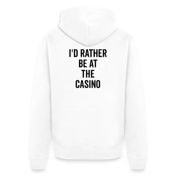 Je préfère être au casino - Veste à capuche bio Premium Unisexe - blanc - Dos - Thijin (182cm)