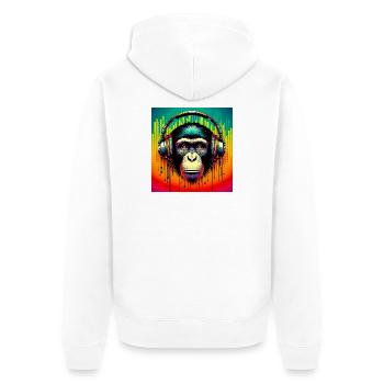 Singe chimpanzé - Veste à capuche bio Premium Unisexe - blanc - Dos - Thijin (182cm)