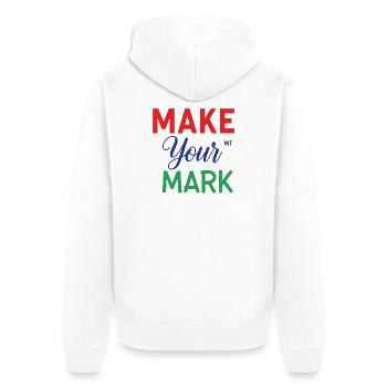 Inspirierendes Zitat-Typografie-Design - Unisex Premium Bio Zip Hoodie - Weiß - Hinten - Thijin (182cm)