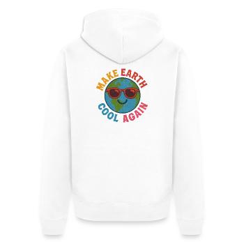 Rafraîchir la Terre à nouveau - Veste à capuche bio Premium Unisexe - blanc - Dos - Thijin (182cm)