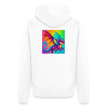 dragon - Unisex Premium Organic Zip Hoodie - white - Back - Thijin (182cm)