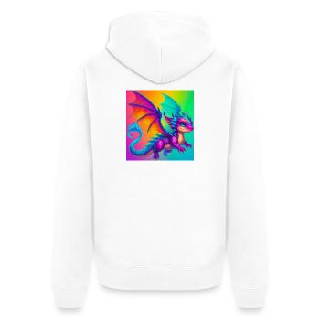 dragon - Unisex Premium Organic Zip Hoodie - white - Back - Thijin (182cm)