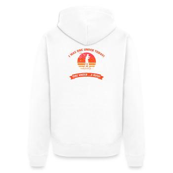 blague de golf drôle un sous l’arbre buisson eau - Veste à capuche bio Premium Unisexe - blanc - Dos - Thijin (182cm)