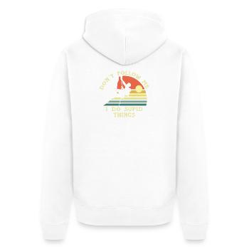 Ungewöhnliches Solarklettern - Unisex Premium Bio Zip Hoodie - Weiß - Hinten - Thijin (182cm)