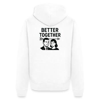 Marriage Love - Better Together - Unisex Premium Organic Zip Hoodie - white - Back - Thijin (182cm)
