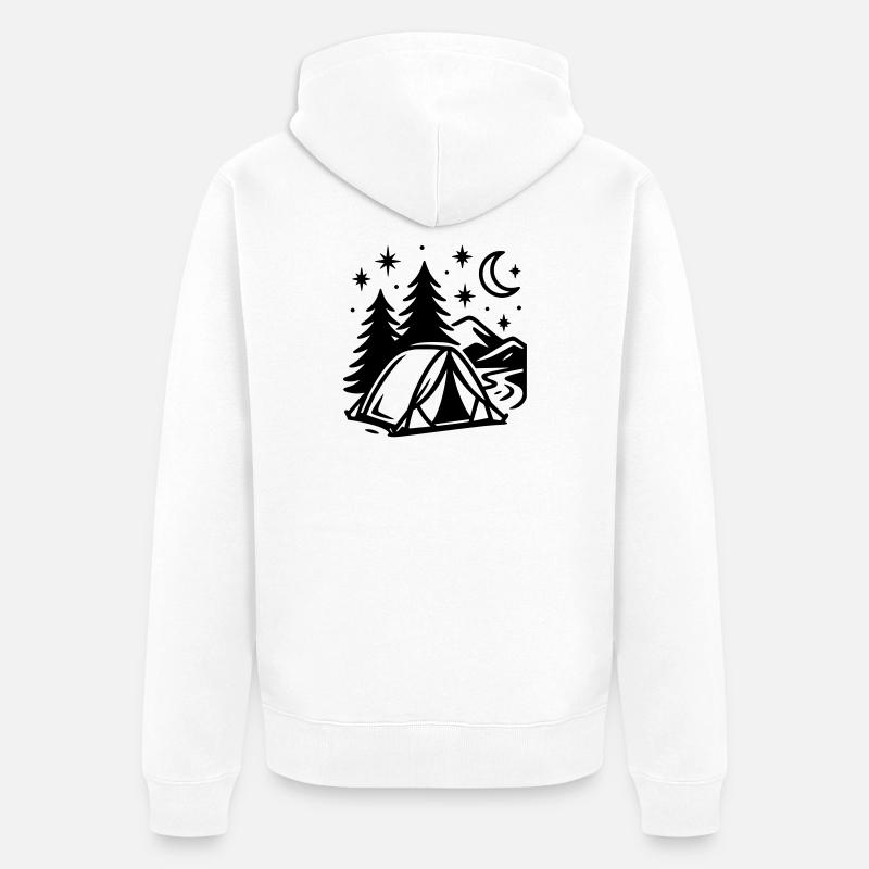 Camping sauvage - Veste à capuche bio Premium Unisexe - blanc