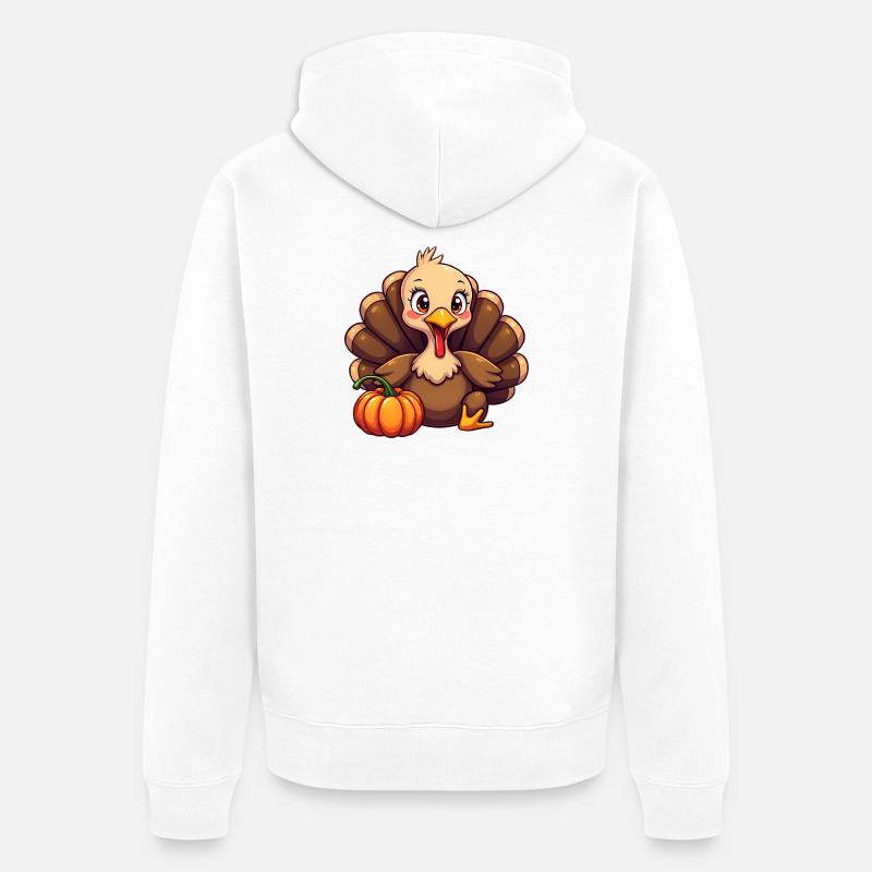 Bébé dinde de Thanksgiving - Veste à capuche bio Premium Unisexe - blanc