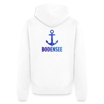 Anker Bodensee Urlaub Schiff - Unisex Premium Bio Zip Hoodie - Weiß - Hinten - Thijin (182cm)