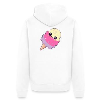 Pastellfarbene Kawaii Eissterne - Unisex Premium Bio Zip Hoodie - Weiß - Hinten - Thijin (182cm)