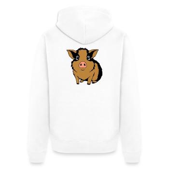 T-shirt cochon d’Inde cadeau - Veste à capuche bio Premium Unisexe - blanc - Dos - Thijin (182cm)