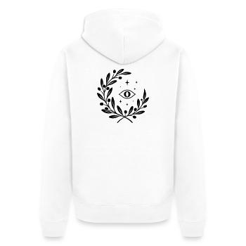 Mystic Yule mit Auge - Weihnachten Julfest - Unisex Premium Bio Zip Hoodie - Weiß - Hinten - Thijin (182cm)