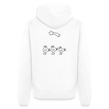 Couronnes de poussins Arche des Trois Rois - Veste à capuche bio Premium Unisexe - blanc - Dos - Thijin (182cm)