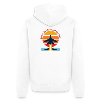 Retro airplane in sunset (Based?!) - Unisex Premium Organic Zip Hoodie - white - Back - Thijin (182cm)