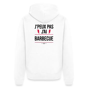 J’peux pas j’ai barbecue Humour Apéro - Veste à capuche bio Premium Unisexe - blanc - Dos - Thijin (182cm)