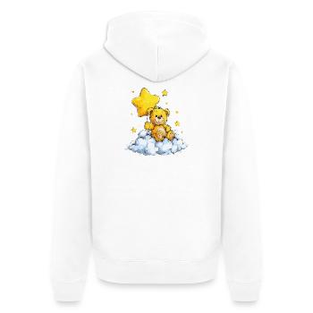 Ours Étoile sur le Nuage – Rêve de câlin - Veste à capuche bio Premium Unisexe - blanc - Dos - Thijin (182cm)