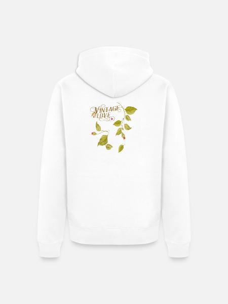 Vintage Love Rosenranken - Unisex Premium Bio Zip Hoodie - Weiß