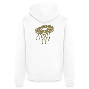 Minimalist Kombucha SCoby Tea Jellyfish - Unisex Premium Organic Zip Hoodie - white - Back - Thijin (182cm)