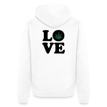 Love weed cannabis  - Veste à capuche bio Premium Unisexe - blanc - Dos - Thijin (182cm)