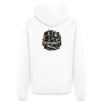 Königskampf im Schachreich - Unisex Premium Bio Zip Hoodie - Weiß - Hinten - Thijin (182cm)