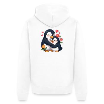 Duo Cœur de Pingouin Câlin - Veste à capuche bio Premium Unisexe - blanc - Dos - Thijin (182cm)