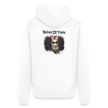 Bunny urbain - Veste à capuche bio Premium Unisexe - blanc - Dos - Thijin (182cm)