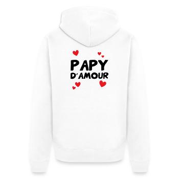 Opa der Liebe – Familien-Zärtlichkeits-Humorgeschenk - Unisex Premium Bio Zip Hoodie - Weiß - Hinten - Thijin (182cm)